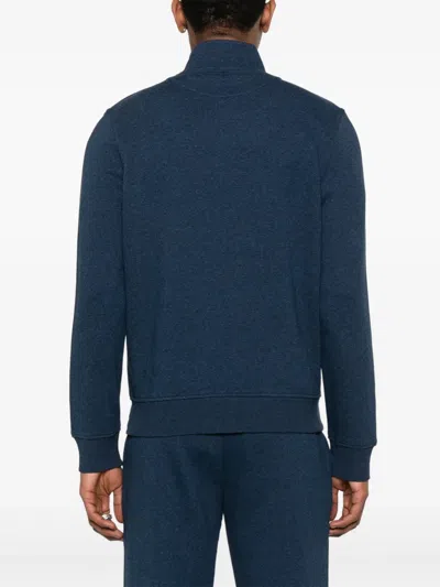 Canali Mélange-effect Sweatshirt In Blue