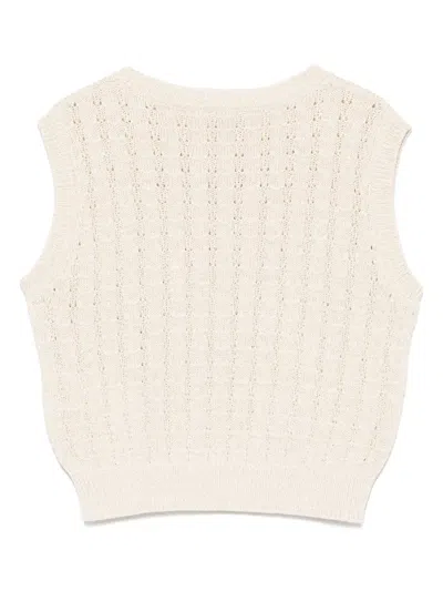 Eleventy Knitted Vest In Neutrals