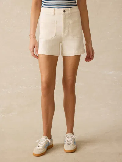 Faherty Stretch Terry Patch Pocket Short In Egret