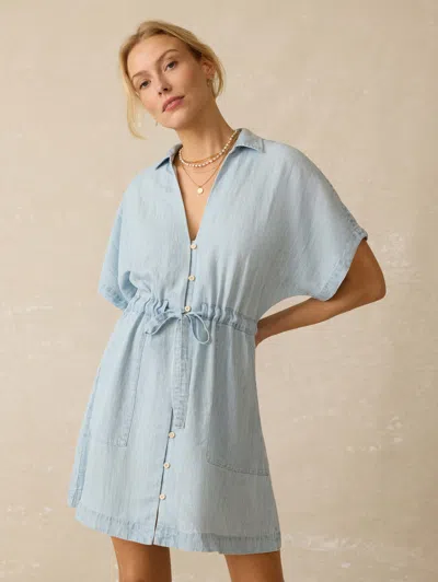 Faherty Tried & True Oakley Dress In Arctic Sea Wash