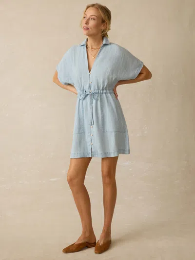 Faherty Tried & True Oakley Dress In Arctic Sea Wash