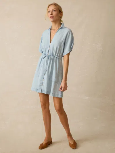 Faherty Tried & True Oakley Dress In Arctic Sea Wash