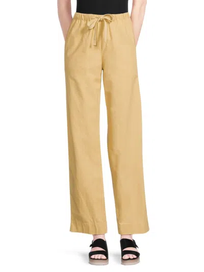 Vince Tie Front Pull-on Pants In Light Brass