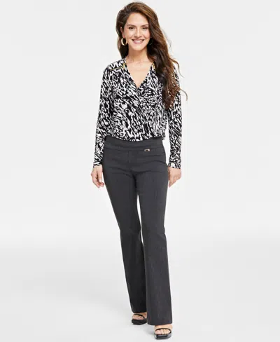 Inc International Concepts Petite Mid-rise Bootcut Pants, Petite & Petite Short, Created For Macy's In Black