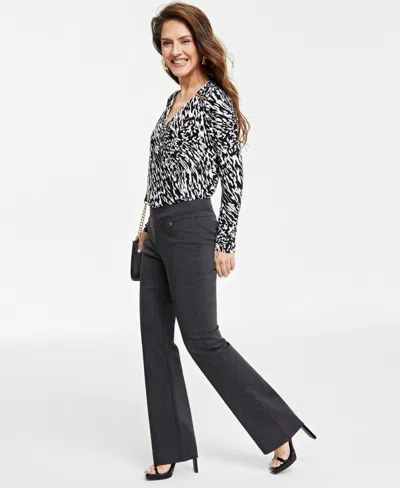 Inc International Concepts Petite Mid-rise Bootcut Pants, Petite & Petite Short, Created For Macy's In Black