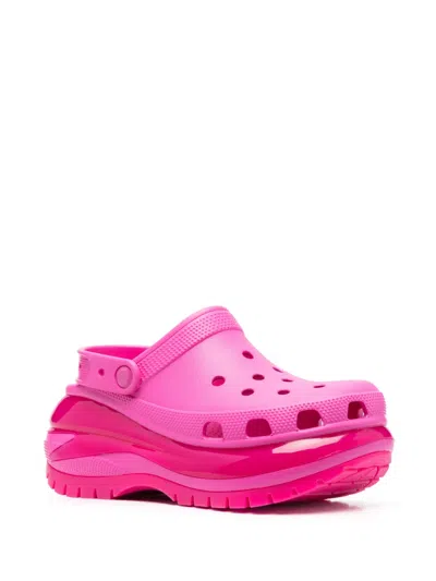Crocs Classic Mega Crush Clog Rubber Sandals In Pink