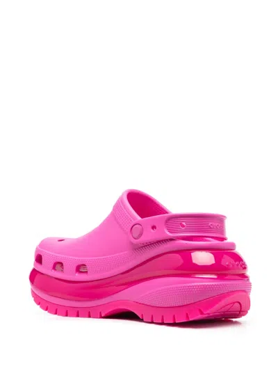 Crocs Classic Mega Crush Clog Rubber Sandals In Pink