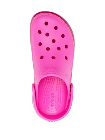 Crocs Classic Mega Crush Clog Rubber Sandals In Pink