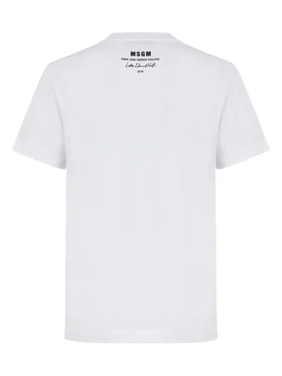 Msgm Embroidered T-shirt In White