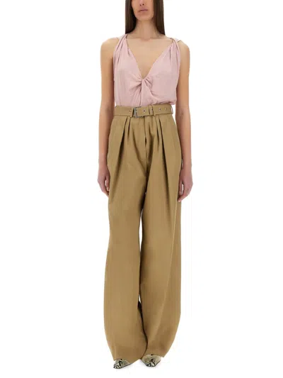 Dries Van Noten Cotton Portias Pants In Beige