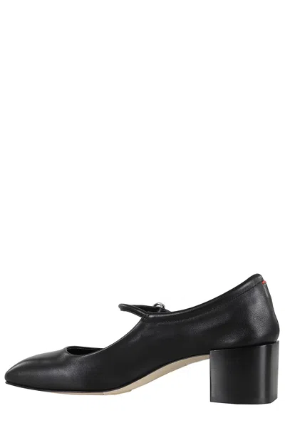 Aeyde Aeydē Anya Heels - Leather - Black In Black