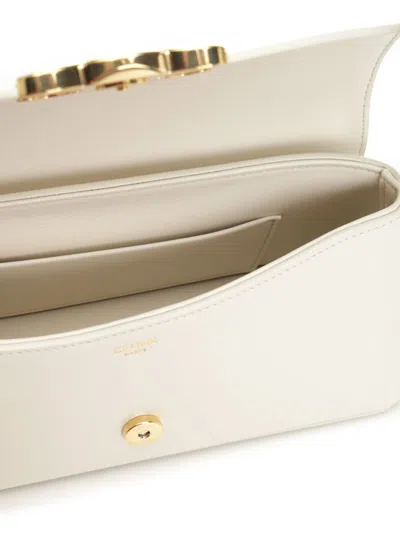 Celine Flap Shoulder Bag In White