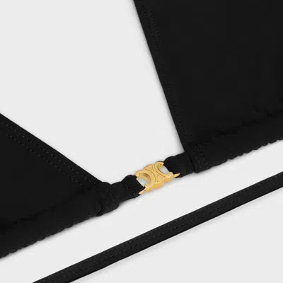 Celine Triomphe Triangle Top In Matte Jersey In Black