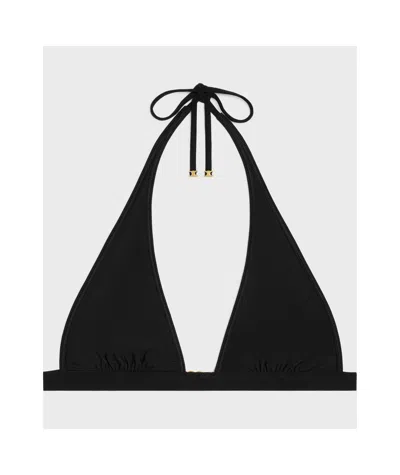 Celine Triomphe Triangle Top In Matte Jersey In Black