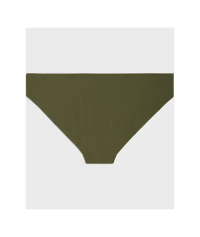 Celine Triomphe Swimsuit Bottom In Matte Jersey In Military Green