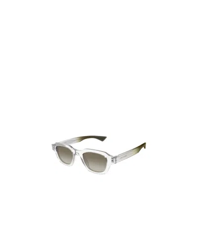Saint Laurent Men's Sl 790f Recycled Acetate Rectangle Sunglasses In White