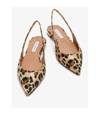 Aquazzura Purist Sling Flat In Natural In Nude