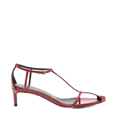 Khaite 35mm Loulou Leather Sandals In Red
