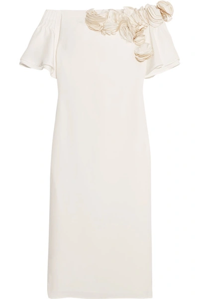 Maggie Marilyn Woman Jesse Cooper Ruffled Silk Crepe De Chine Dress White