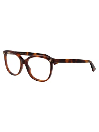 Gucci Havana-havana-transparent Recycled Acetate Glasses In Havana-havana-transparent