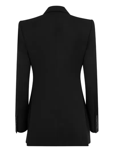 Chloé Double-breasted Wool Tailored Jacket With Patch Pockets In Black