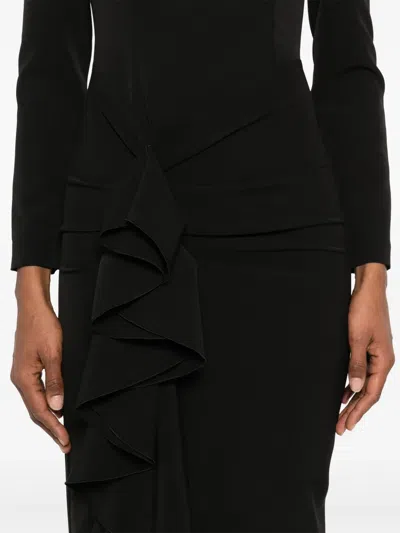 Moos Studio Off-shoulder Midi Dress In Black