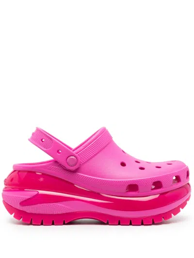 Crocs Classic Mega Crush Clog Rubber Sandals In Pink