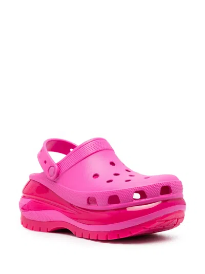 Crocs Classic Mega Crush Clog Rubber Sandals In Pink