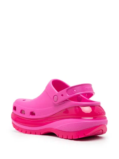 Crocs Classic Mega Crush Clog Rubber Sandals In Pink