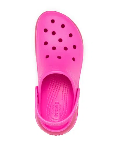 Crocs Classic Mega Crush Clog Rubber Sandals In Pink