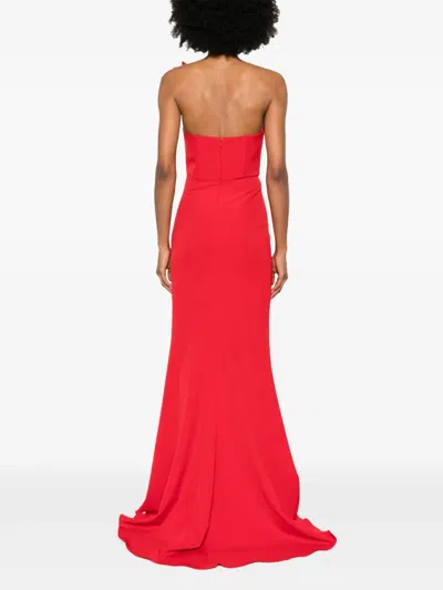 Moos Studio Asymmetric-neck Maxi Dress In Red