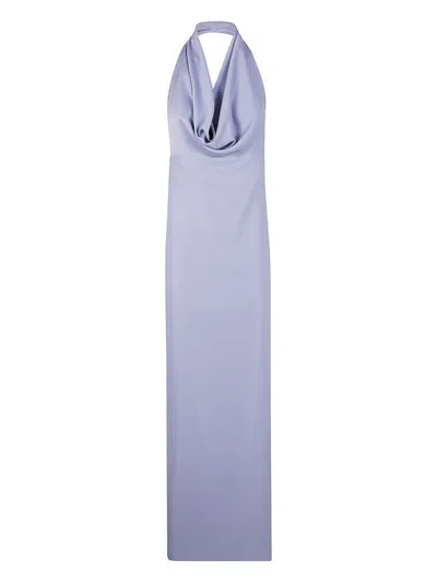 垂坠领挂脖连衣裙