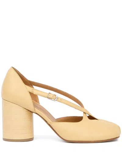 Maison Margiela Tabi Strappy Block-heel Pumps In Beige