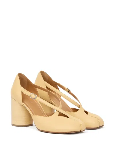 Maison Margiela Tabi Strappy Block-heel Pumps In Beige