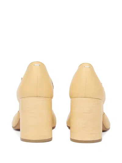 Maison Margiela Tabi Strappy Block-heel Pumps In Beige