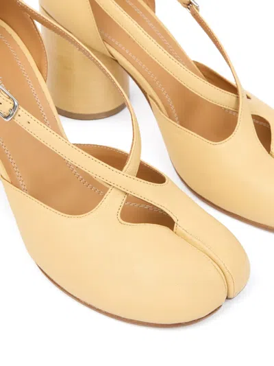 Maison Margiela Tabi Strappy Block-heel Pumps In Beige