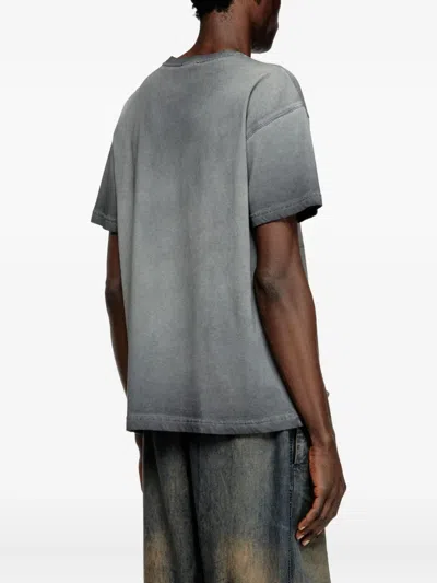 Diesel T-shirt With Phoenix Devoré In 灰色