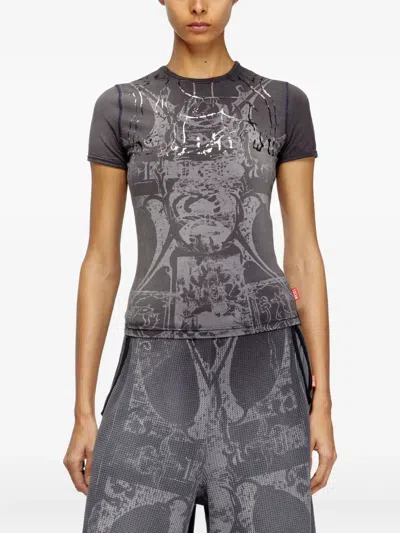 Diesel T-uncuties R6 T-shirt In 黑色