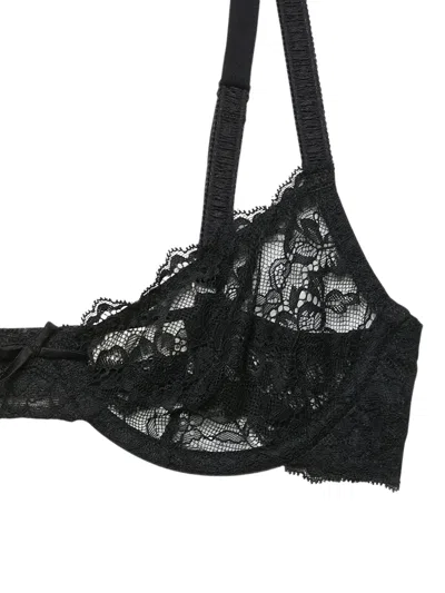 Fleur Du Mal Bianca Lace Balconette Bra In 黑色