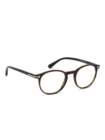 Tom Ford 53mm Square Blue Light Blocking Glasses In 褐色