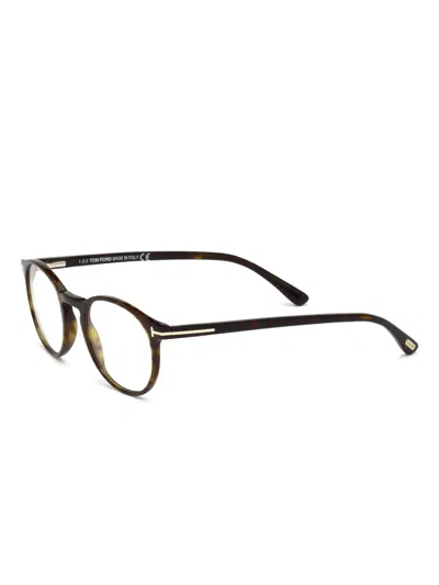Tom Ford 53mm Square Blue Light Blocking Glasses In 褐色