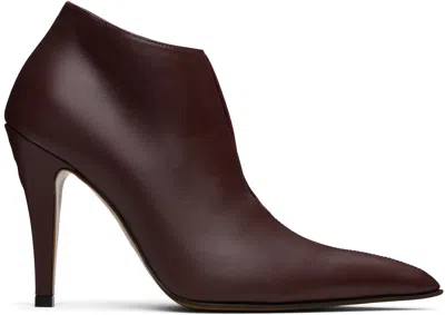 Alexander Mcqueen Burgundy Birdee Slashed Pump Boots In Multi