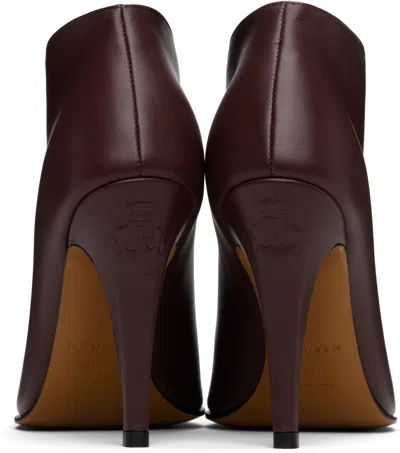 Alexander Mcqueen Burgundy Birdee Slashed Pump Boots In Multi