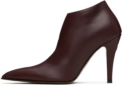 Alexander Mcqueen Burgundy Birdee Slashed Pump Boots In Multi