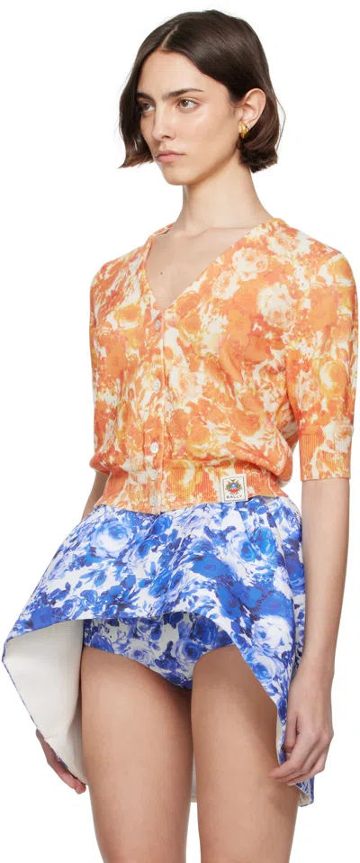 Bally Rosengarten Print Cardigan In I2c2 - Multikoi