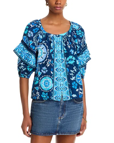 Ramy Brook Rebeca Top In Spring Navy Maya Combo