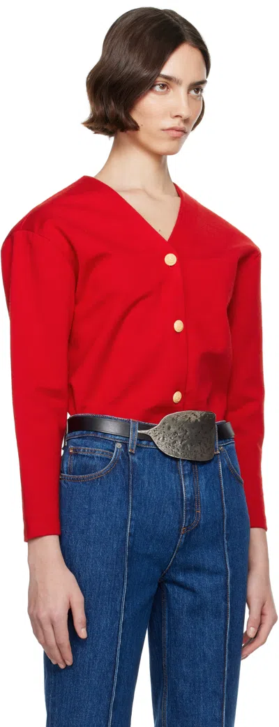 Bally L-blend Stiff Cardigan In U3b9 - Swiss Red 50