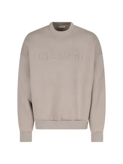 Fear Of God Relaxed Fit Sweatshirt With Embossed Detail In Beige