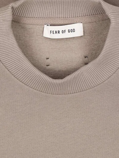 Fear Of God Relaxed Fit Sweatshirt With Embossed Detail In Beige