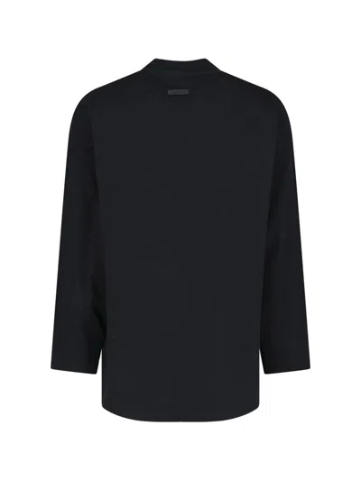Fear Of God Logo Patch Long Sleeve Tee In Black